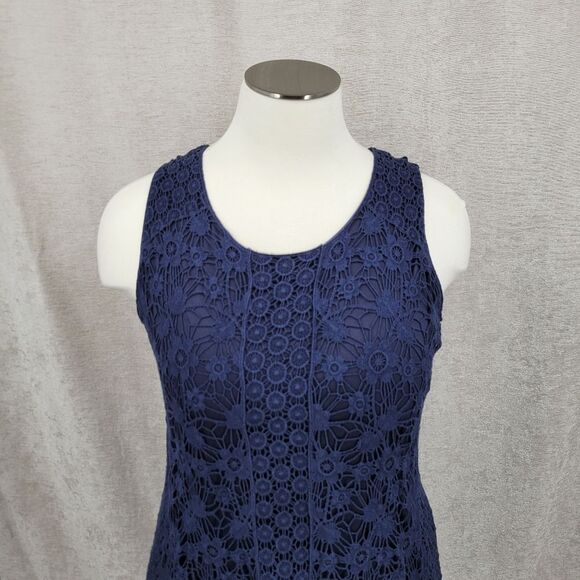 Cj Banks Elegant Navy Lace Sleeveless Top Blouse Women's Plus Size 2X - Picture 3 of 10